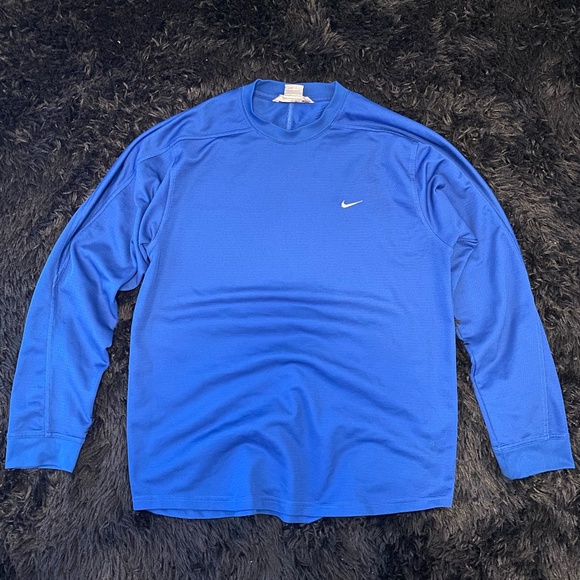 Nike Mini Swoosh Vintage Crewneck Sweatshirt Blue - Picture 1 of 3